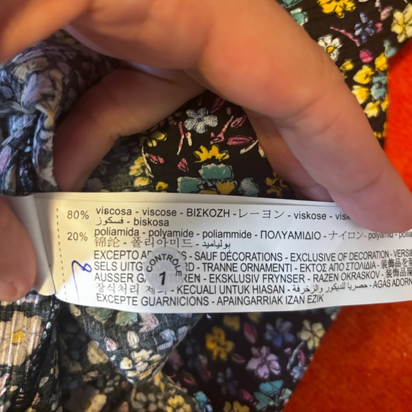 Zara colorful ditsy flowers long sleeve shirtdress NWT - Picture 10 of 13